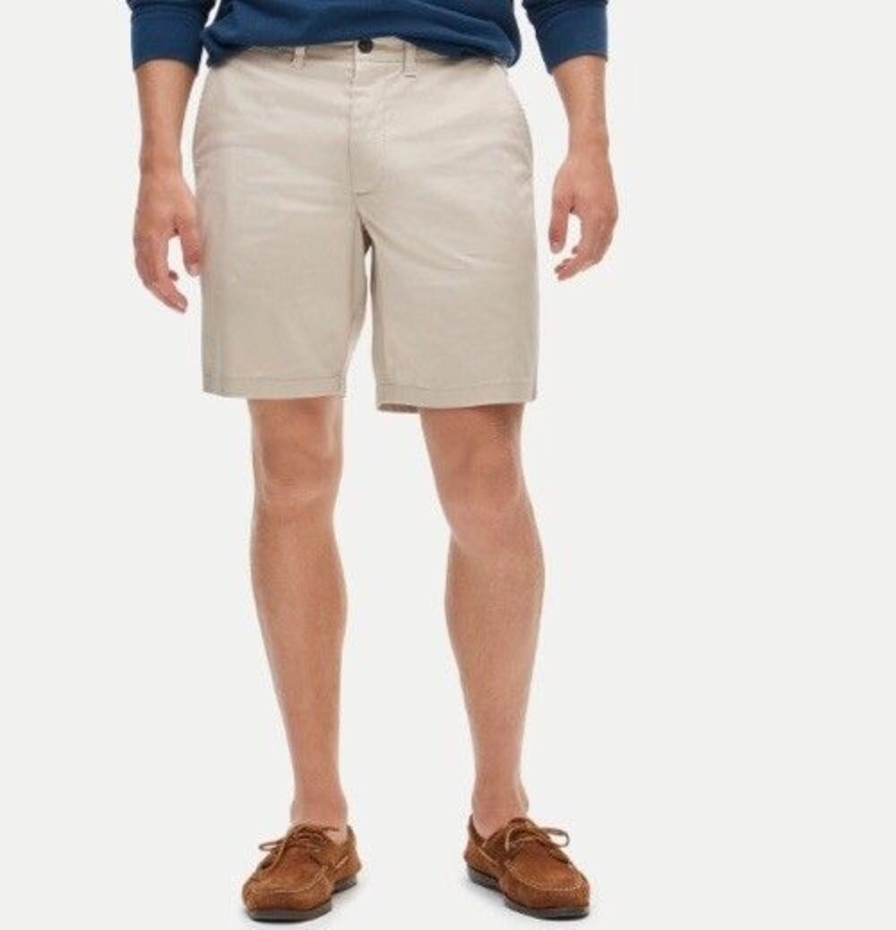J.Crew Mens Harbor stretch chino short 9” Inseam Oarsman Beige Size 34 Heritage